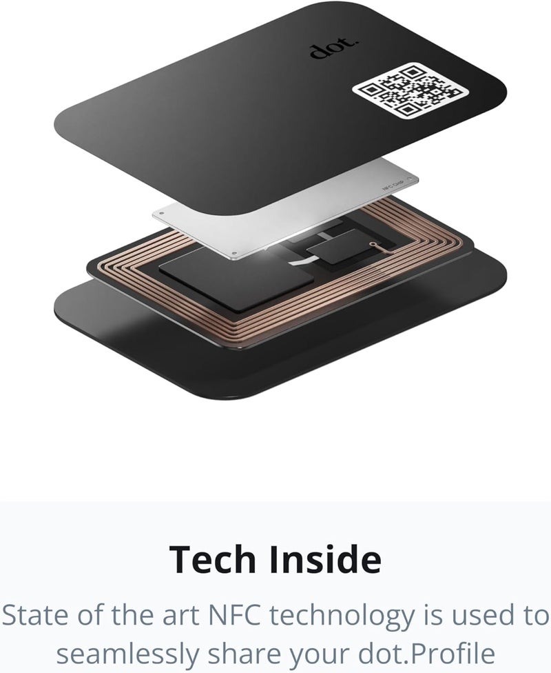 Dot . Thin - Digital Business Card - Tap Compatible with iPhone & Android (White) - Image 2